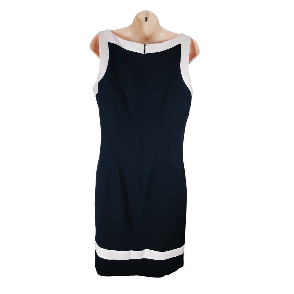 Amanda Smith Womens Black & White Sleeveless Sheath Dress Size 12 Stylish - Picture 2 of 12
